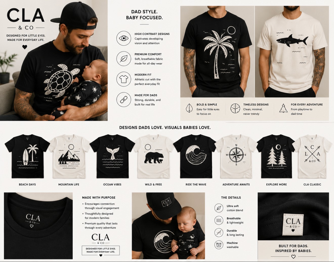 ACL dad line — 8 high-contrast statement tees for fathers